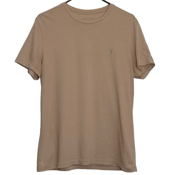 All Saints Crew Neck Ramskull Embroidered T-Shirt, Mauve size Medium - Picture 2 of 5